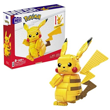 MEGA Pokémon Figurine Action Pikachu Articulée 33cm, Jeu De Briques De Constructionn Pour Enfants Et Adultes, Modèle Pokémon À Collectionner A...