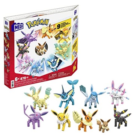 MEGA Pokémon Coffret Évoli Evolution, Jeu De Briques de Construction Pour Enfants Et Adultes, Inclut 9 Figurines Évoli, 470 Pièces, Jouet pour ...