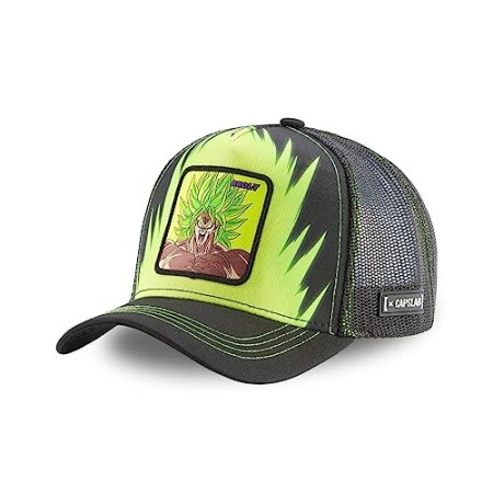 Casquette Homme & Femme Dragon Ball Broly, Casquette Trucker, Broly, Doux et Original, Vert, Beige, Taille TU