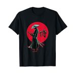 Samurai Coucher De Soleil Guerrier Épée Manga Anime Nippon T-Shirt