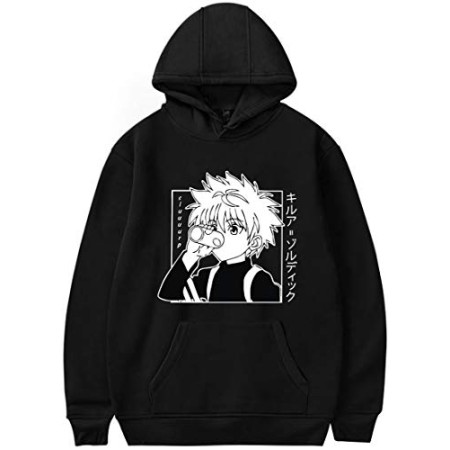 OLIPHEE Homme Sweat à Capuche Imprimé Graffiti Hoodie Ado Veste Manches Longues Pull Casual 01noir-1 XXL