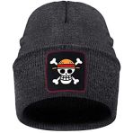 Japansai - Bonnet One Piece Emblème Anime Gris | Cadeau Fan Série | Chapeau d'Hiver Doux et Réglable, Gris, M