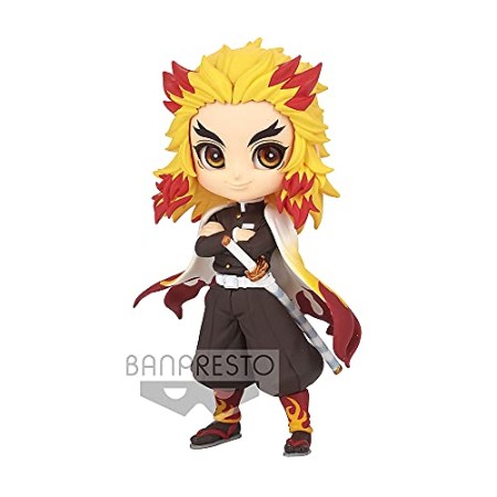 Banpresto, BP17839 Demon Slayer Kyojuro Rengoku Figurine Q Posket Petit 7cm