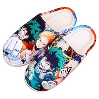 WANHONGYUE Anime My Hero Academia Pantoufles de Maison Homme Femme Hiver Chaude Peluche Chaussons Intérieur Extérieur Antidérapant Slippers