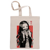 Bioclod Nezuko Kamado Réutilisable Coton Beige Sac de Courses Reusable Cotton Shopping Bag