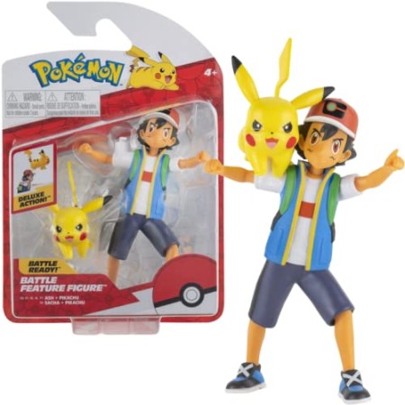 11 cm Ash & Pikachu Figurine - Officially Licensed Pokémon Toy