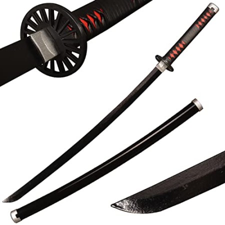 Sword Warrior Épée Demon Slayer 104 cm en Bois Épée, Katana en Bois Anime Japonais, Épée Cosplay (Kamado Tanjirou)