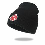 Anime Bonnet Brodé Nuage Rouge en Tricot Doux Bonnet Ultra Doux et Confortable Maille Jersey