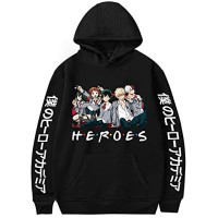 YIMIAO Homme My Hero Academia Sweat à Capuche Rôle Pull Japonais Anime Cosplay Unisexe Pullover Vetement de Sport Décontractés(XL)