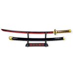 FÉENOMENN Katana Demon Slayer Yoriichi Tsugikuni - Epée Lame Bois - Support Japonais Inclus