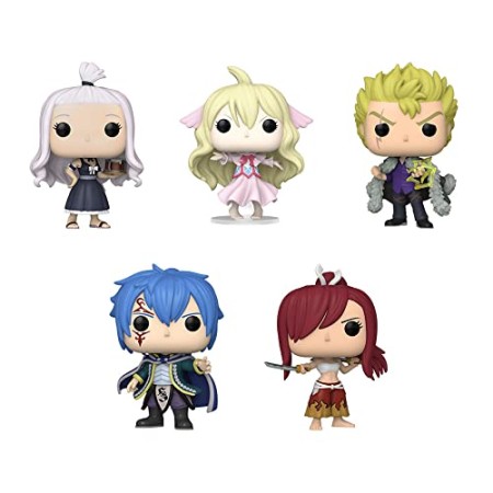 Funko Pop! Fairy Tail Lot de 5 queues de fée Écarlate, Jellal Fernandes, Laxus Dreyar, Mavis Vermillon et Mirajane Strauss