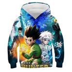 flowereyes Garçons Filles Anime Hunter x Hunter 3D Sweat Killua Sweat à Capuche Dessin animé à Manches Longues Pull imprimé Gon Freecss Meruem