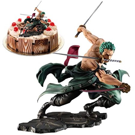 YISKY One Piece Roronoa Zoro, Trois épées Style PVC Modèle, Anime Figure Décoration Ornements pour Fans d’Anime,Cadeaux pour Enfants