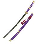 AMONT - Réplique de Katana Japonais en Bambou - Modèle Enma Zoro Lilas en Bois - Série One Piece - 107 Cm