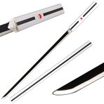 ACTASITEMS Épée Japonaise Sasuke Uchiha Cosplay Anime Épée en Bois - 104cm, Katana -Blanc