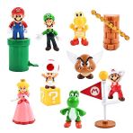 12 Pièces mini figurine super bros, décoration gateau pour fête d'anniversaire enfants