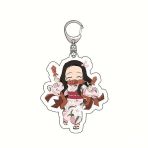 Porte-clés Kamado Nezuko Cosplay Demon Slayer pour Unisexe Anime Ornement de Acrylique Fantaisie Cadeau