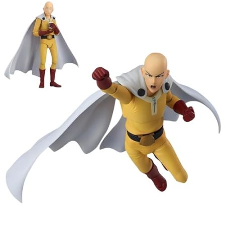 Saitama Figurine de dessin animé One Punch Man 15 cm avec partie interchangeable et articulations mobiles pour cadeau