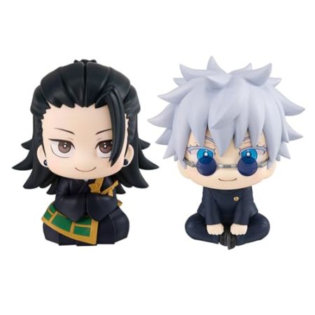 Jiumaocleu JJK Lot de 2 figurines Gojo Satoru et Geto Suguru Look Up - 10 cm - Figurine d'action - Modèle de statue de nouilles - Objet de collect...