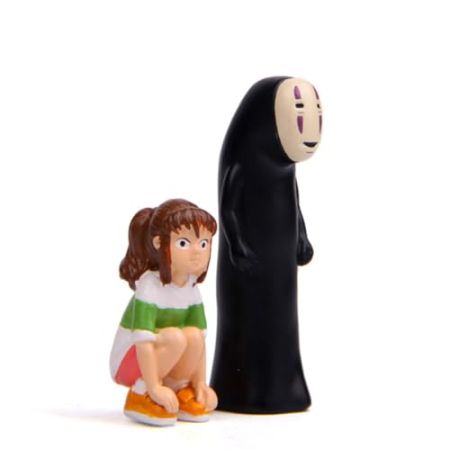 Lot de 2 Figurines de Collection No Faces Man Ogino Chihiro Anime Modèle Décoration Objets de Collection Statue